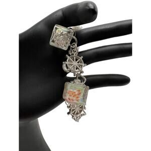 Chunky Bracelet with Square Resin Beads & Ship Wheel Charms